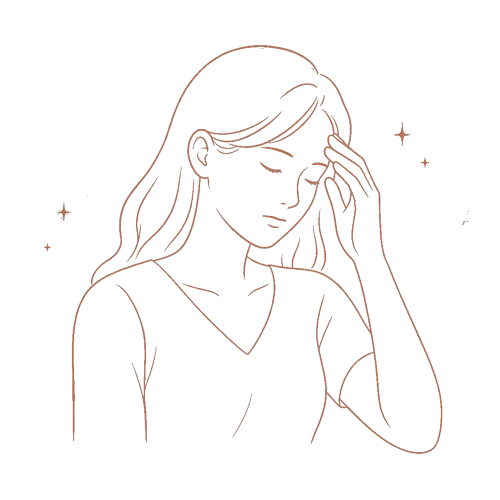 二次性頭痛の可能性を表すイラスト